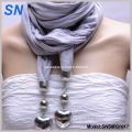 Elegant Jewelry Scarf with Heart Pendant (SNSMQ1017)